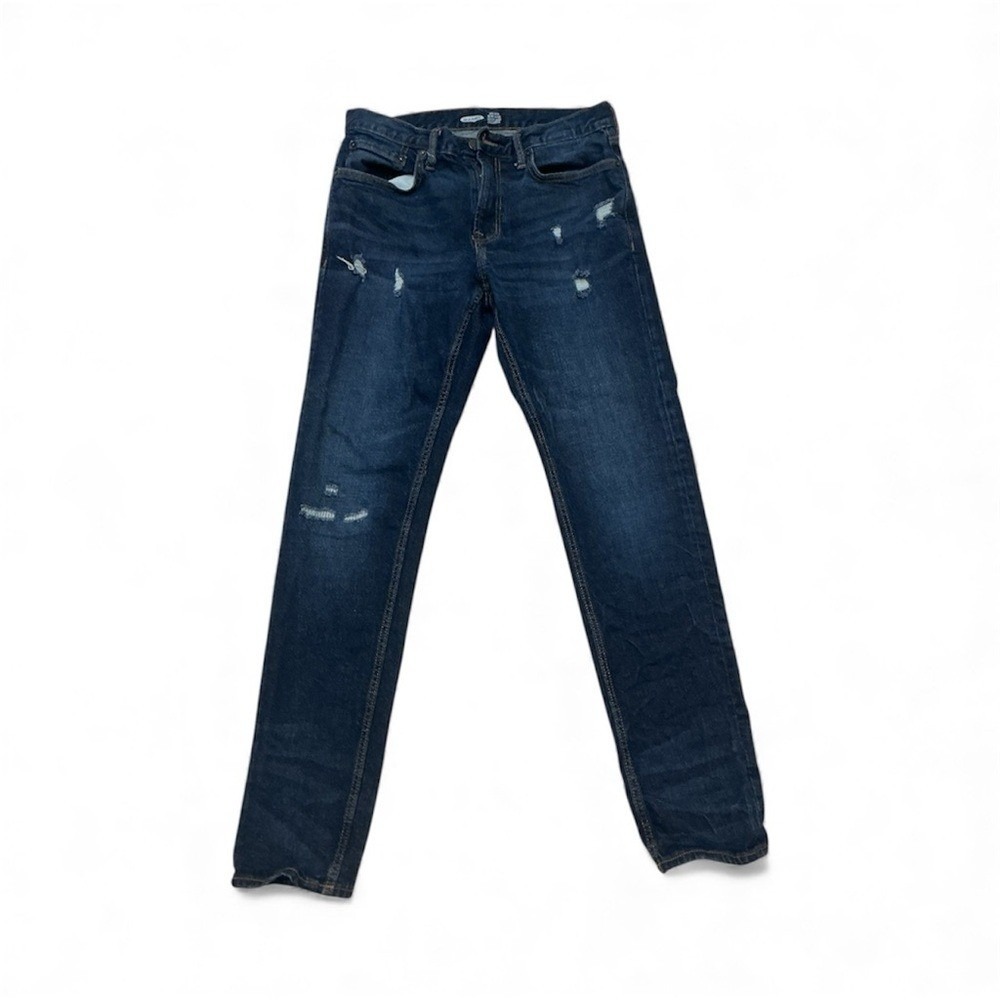 Old Navy‎ Mens Relaxed Slim Taper Dark Wash Distressed Jeans 32x32